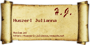 Huszerl Julianna névjegykártya
